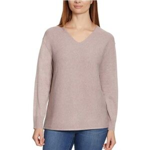 Ella Moss Ladies' Ribbed V-Neck Sweater (Mauve, size XXL)